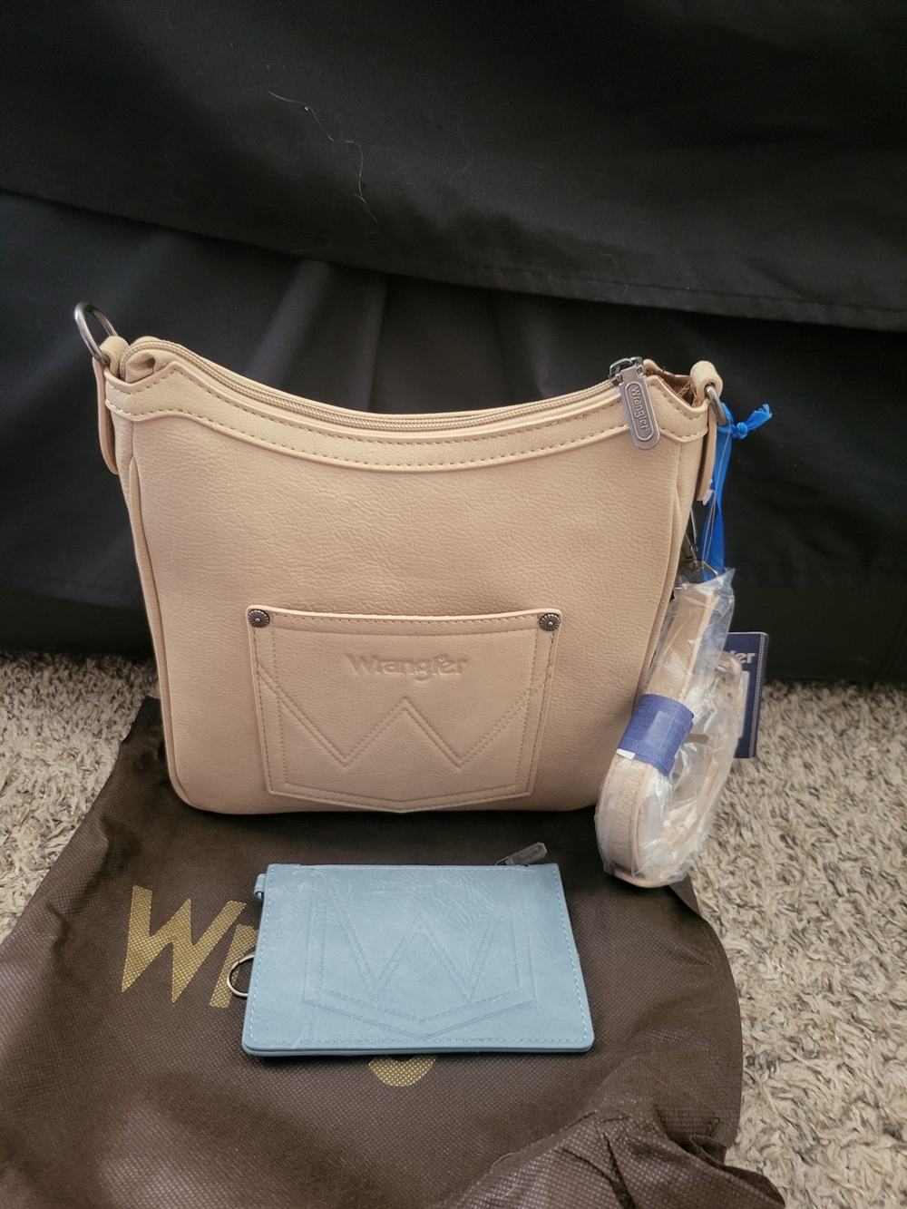 Wrangler Coral & Tan Southwestern Crossbody Bag with Cardholder - Picture 2 of 2